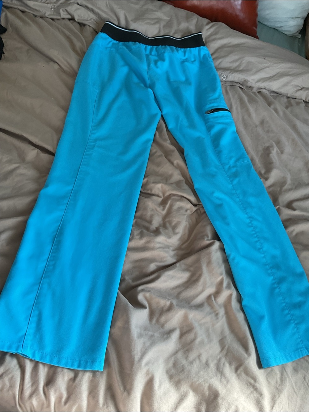 Grey's Anatomy pro wear Barco Teal Spandex Stretch Scrub bottoms size xs petite - Picture 10 of 12